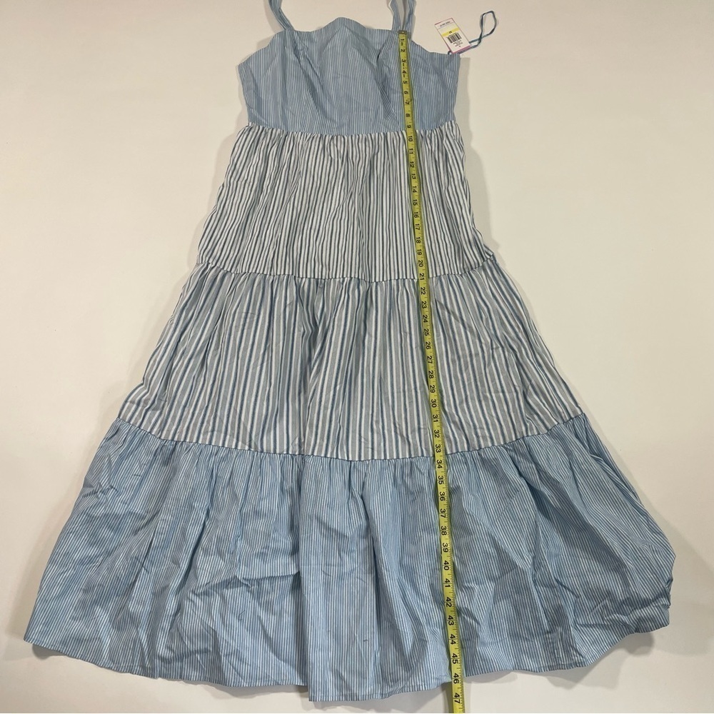 New Riley & Rae Colorblock Stripe Midi Dress Tie Shoulder - Picture 7 of 7